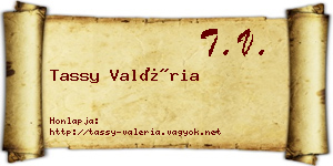 Tassy Valéria névjegykártya